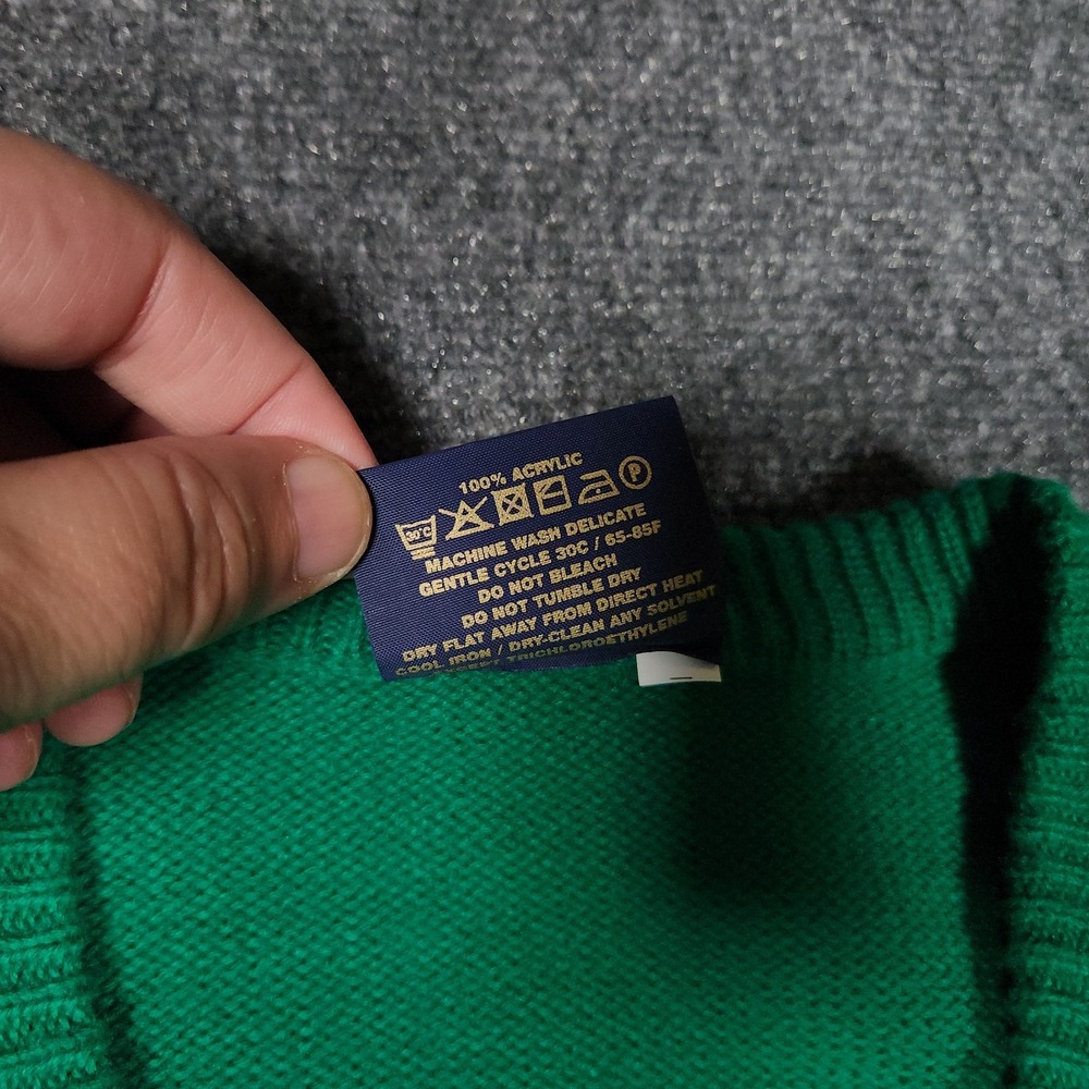 Blarney Castle Sweater Mens XXL Green Excellent Vintage Ireland V-Neck Pullover - Picture 7 of 7